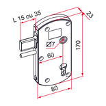 Serrure de portail battant Modulox à pêne levant 15mm blanc - TIRARD - GB591003