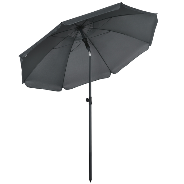 Parasol inclinable octogonal  Ø 1,8 x 2,09H m acier polyester gris