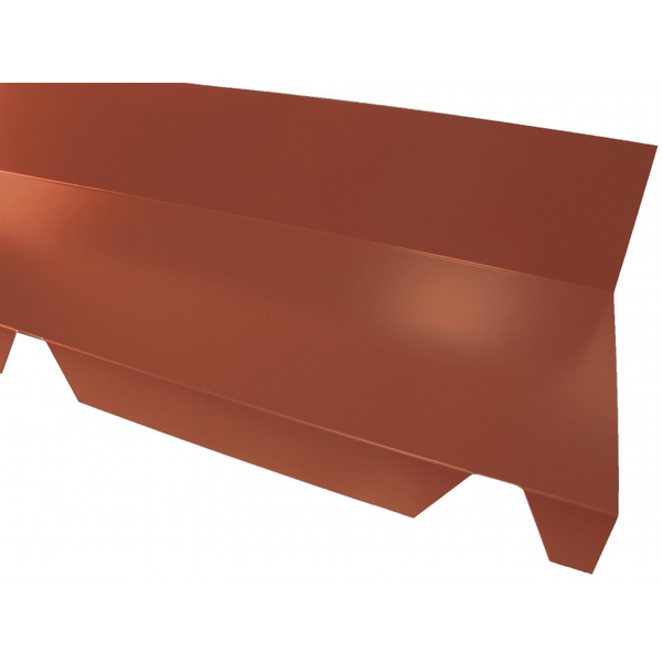 Faitière crantée contre mur pour bac acier 1045 -  L  2100mm - Coloris - Rouge 8012, Hauteur - 120 mm, Largeur - 225 mm, Longueur - 2100mm
