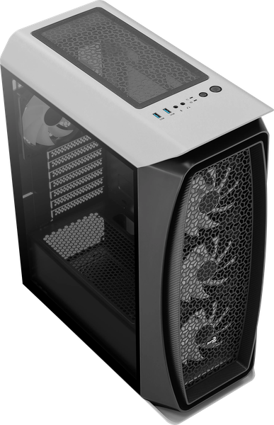 Boitier Moyen Tour ATX AeroCool Aero One avec panneau vitré (Blanc/Noir)