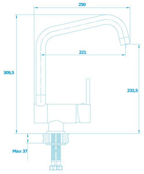 Mitigeur d'évier Ondys avec bec rabattable - GARIS - R01-48040OD