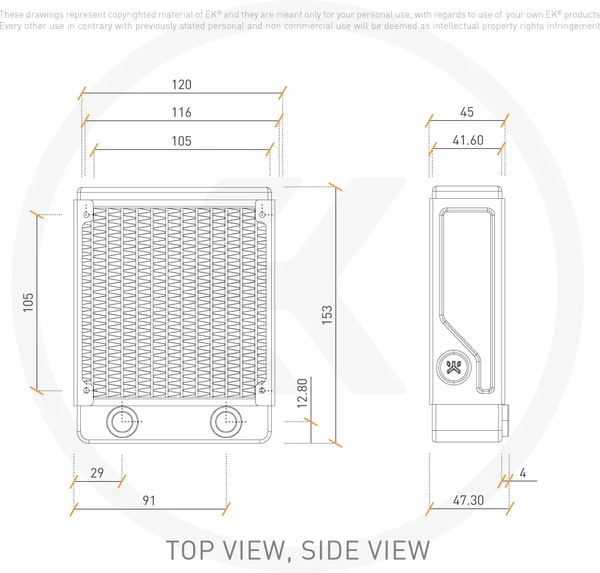 Radiateur pour watercooling Ekwb EK-CoolStream Classic PE 120mm (Noir)