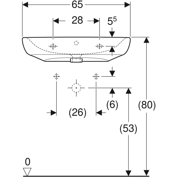 Lavabo PMR RENOVA COMFORT 65x55cm Blanc - GEBERIT - 258565000