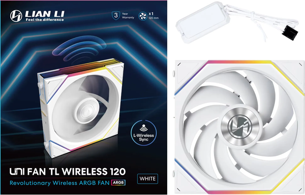 Ventilateur de boitier Lian Li Uni Fan TL Wireless RGB - 12cm (Blanc)