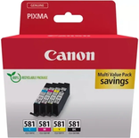 Pack 4 cartouches d'encre Canon CLI-581 (Couleurs + Noir)