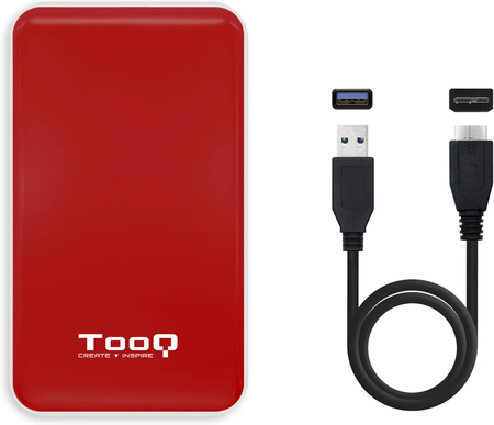 Boitier externe USB 3.1 TooQ TQE-2528 - S-ATA 2,5" (Rouge)