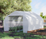 Serre tunnel de jardin grande taille porte + 6 fenêtres acier galvanisé PE haute densité blanc