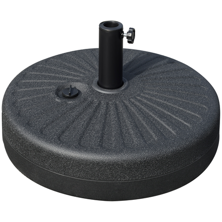 Pied de parasol rond HDPE motif rosace surface texturée noir