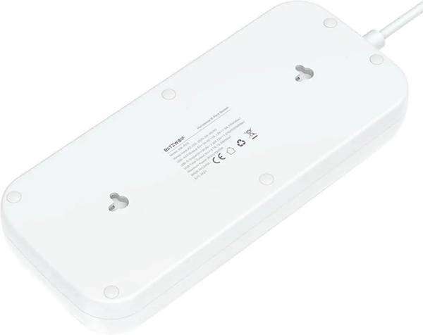 Multiprise 8 prises Blitzwolf BW-PC2 + 4xUSB et interrupteur 2m (Blanc)