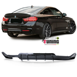 DIFFUSEUR SPORT NOIR BRILLANT DOUBLE SORTIE GAUCHE BMW SERIE 4 COUPE F32 F36 PACK M (05397)