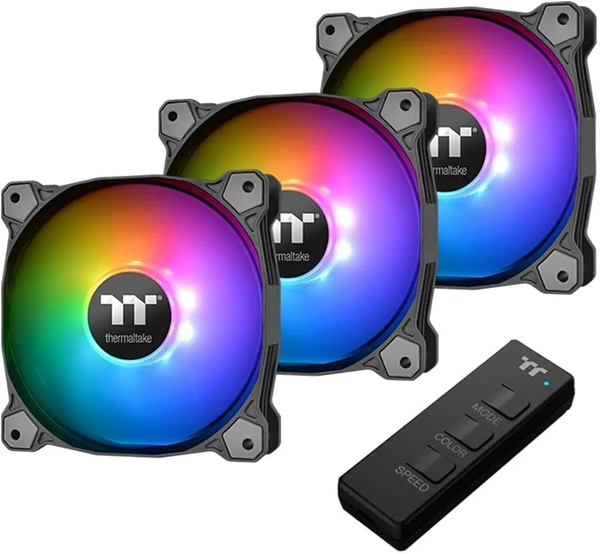 Lot de 3 Ventilateurs de boitier Thermaltake Pure - 12cm (Noir)