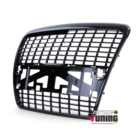 GRILLE CALANDRE SPORT NOIR BRILLANT LOOK S-LIGNE AUDI A6 C6 2004-2008 (05327)
