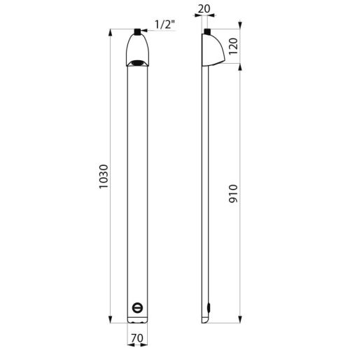 Colonne de douche temporisée SPORTING 2 adapté PMR - DELABIE - 714700