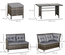 Salon de jardin 8 places résine tressée polyester gris