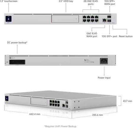 Switch réseau ethernet Gigabit UbiQuiti UniFi Dream Machine Pro - 9 ports + 2x SFP