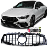 CALANDRE PANAMERICANA LIGNE AMG GT FULL BLACK MERCEDES CLA W118 C118 X118 2019- (05568)
