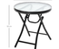Table basse ronde bistro de jardin pliable noir