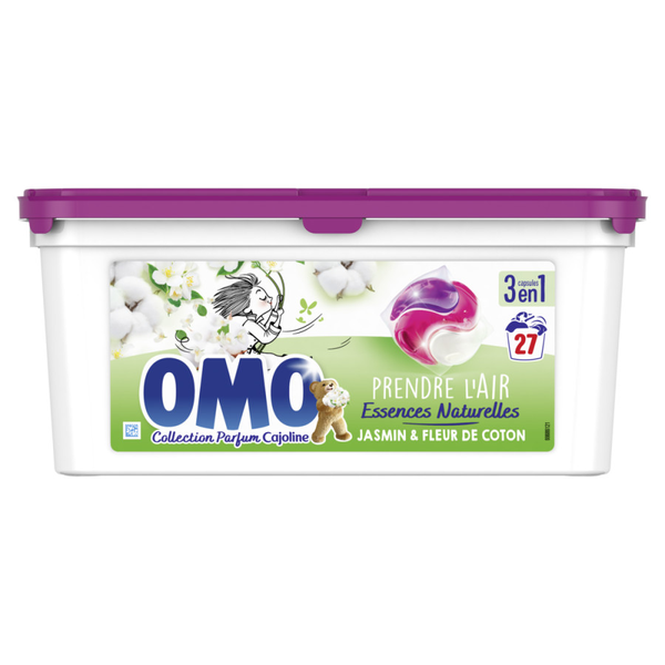 Omo Lessive x27 Capsules 3en1 Jasmin & Fleur de Coton