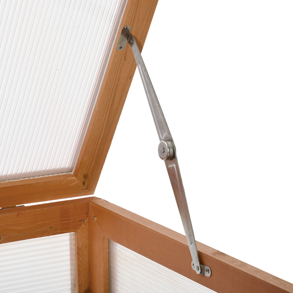 Mini serre de jardin étagères 2 portes toit ouvrant sapin traité polycarbonate