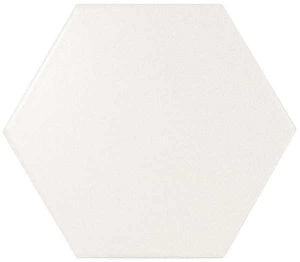 SCALE HEXAGONE - WHITE MATT - Faience 12,4 x10,7 cm hexagonal Blanc mate