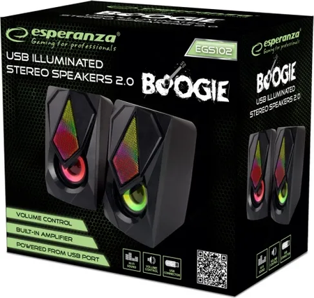 Enceintes Esperanza Rainbow Boogie RGB (Noir)
