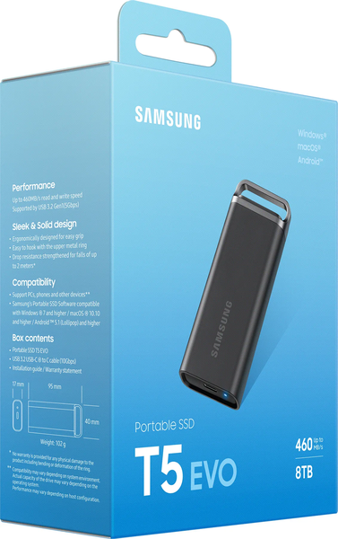 Disque SSD externe Samsung T5 Evo - 8To (Noir)