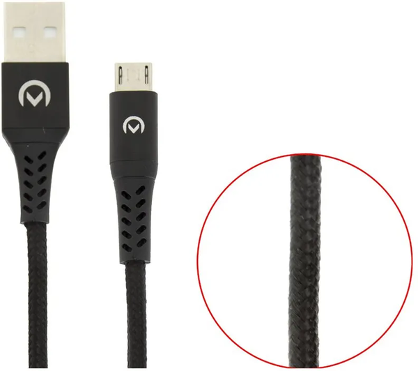 Cable adaptateur USB 2.0 Type A vers Micro USB Type B 20cm (Noir)