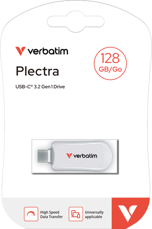Clé USB-C 3.2 Verbatim Plectra - 128Go (Blanc)