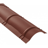 Faîtière demi-cercle pour toiture acier galvanisé laqué mat aspect tuile L 2,1 m - Coloris - Brun rouge mat, Longueur - 2,1 m