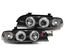 PHARES FEUX NOIRS ANGEL EYES ANNEAUX LED CCFL BMW SERIE 5 E39 PHASE 1 (00504)