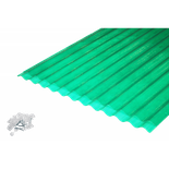 Lot 2 plaques POLYESTER PO 76/18 VERT + 3 kits de fixations - Coloris - Vert, Largeur - 90 cm, Longueur - 250 cm