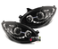 PHARES NOIRS FEUX BANDES LED DEVIL EYES RENAULT TWINGO II PH I 2007-2011 (00733)
