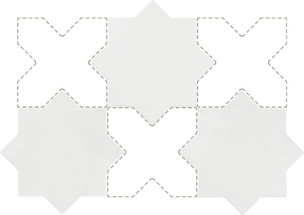 KASBAH STAR BONE - Carrelage étoile à tacos 16,8x16,8 cm