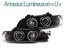 PHARES FEUX AVANTS NOIRS ANNEAUX ANGEL EYES EN U A LEDS BMW SERIE 5 E39 PHASE 1 (03630)
