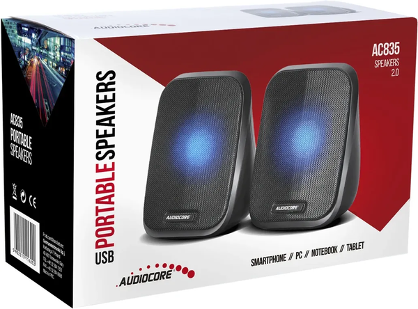 Enceintes AudioCore AC835 USB (Noir)