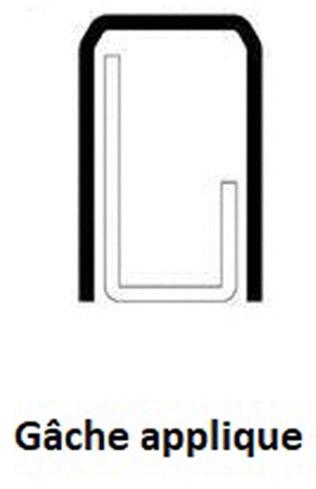 Gâche en applique en U pour carénées EXCLUSIVE gauche blanc - VACHETTE - 14707000