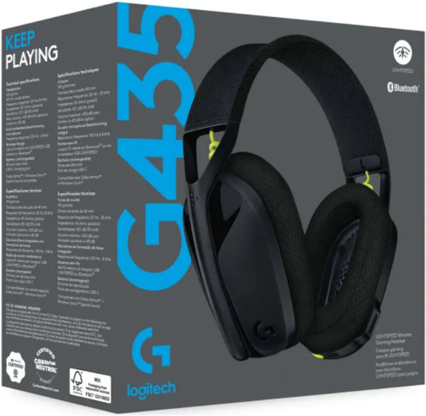 Casque Gamer sans fil Logitech G435 LightSpeed (Noir/Jaune)