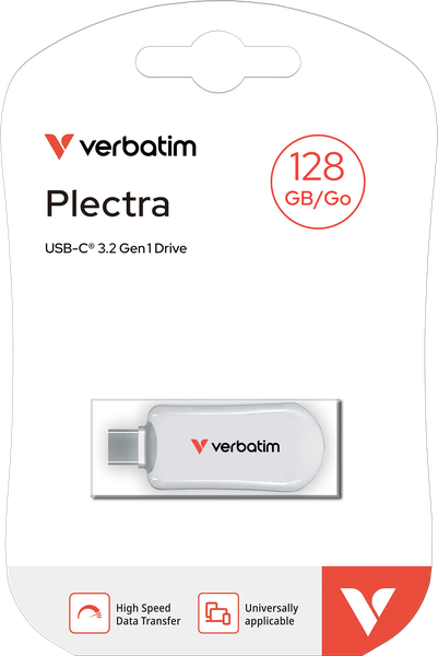 Clé USB-C 3.2 Verbatim Plectra - 128Go (Blanc)