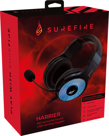Casque Gamer filaire Verbatim SureFire Harrier 360 RGB (Noir)