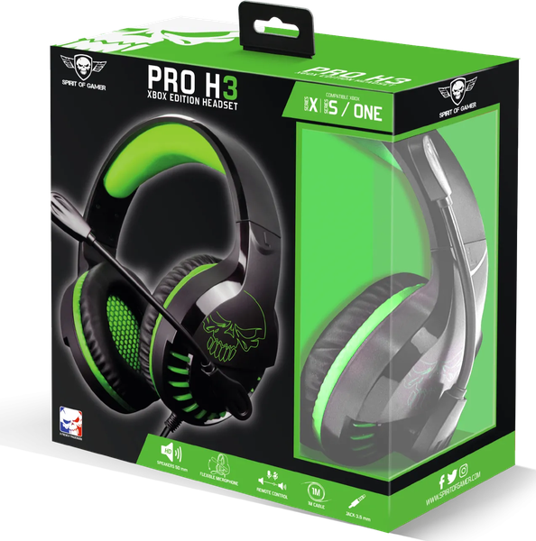 Casque Gamer filaire Spirit of Gamer Pro H3 Xbox Edition (Noir/Vert)