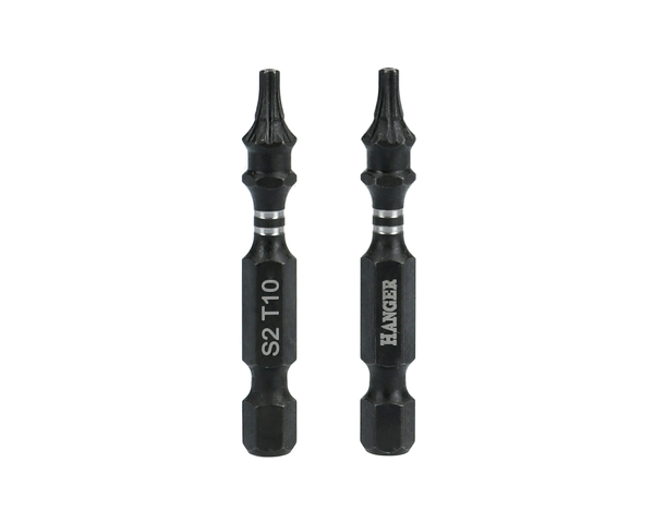 2 embouts impact 1/4'' étoile percée TTX25 longueur 50 mm - HANGER - 134069