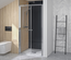 Porte de douche SUPRA 2P pivotante 80cm profilé blanc verre transparent - KINEDO - PA1530BTN