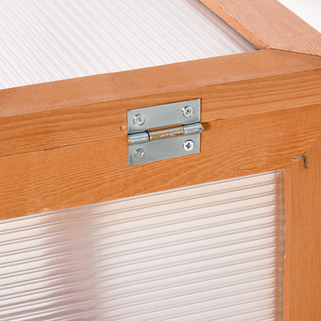 Mini serre de jardin étagères 2 portes toit ouvrant sapin traité polycarbonate