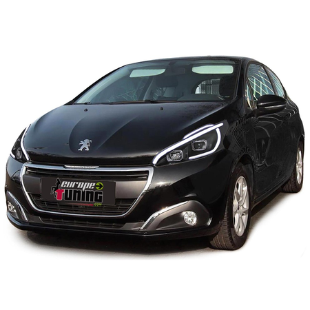 PHARES AVANTS NOIRS FEUX DE JOUR - DIURNE - DRL - LEDS PEUGEOT 208 (04710)