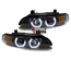 PHARES AVANTS NOIRS FEUX ANGEL EYES EN U CLIGNO LEDS BMW SERIE 5 E39 1995-2003 (05337)