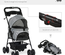 Poussette buggy pliable chien chat panier rangement 4 roues