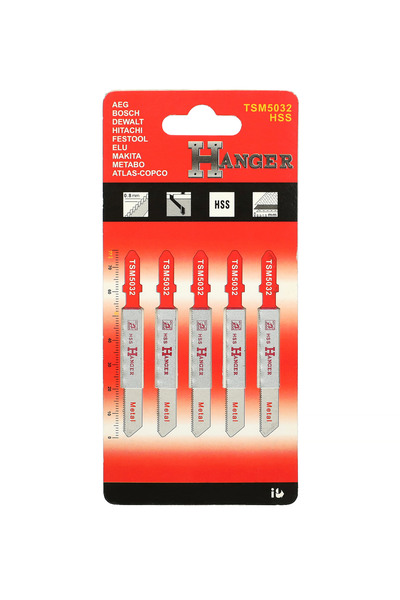 Pack de 5 lames de scie sauteuse TSM5032 pour métal 50mm - HANGER - 150203