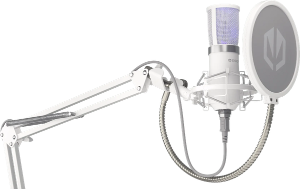 Microphone Endorfy Solum Streaming Onyx avec bras de montage (Blanc)