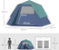 Tente de camping pop up montage instantané 3 pers. bleu vert