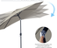 Parasol octogonal inclinable 3 m métal polyester gris clair